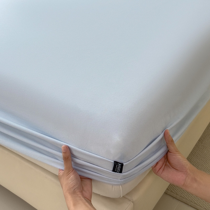 91家纺网 家纺一手货源 找家纺 席世家 2025新款全棉纯棉磨毛单品床笠单件床笠单品床单单件床单 海盐蓝