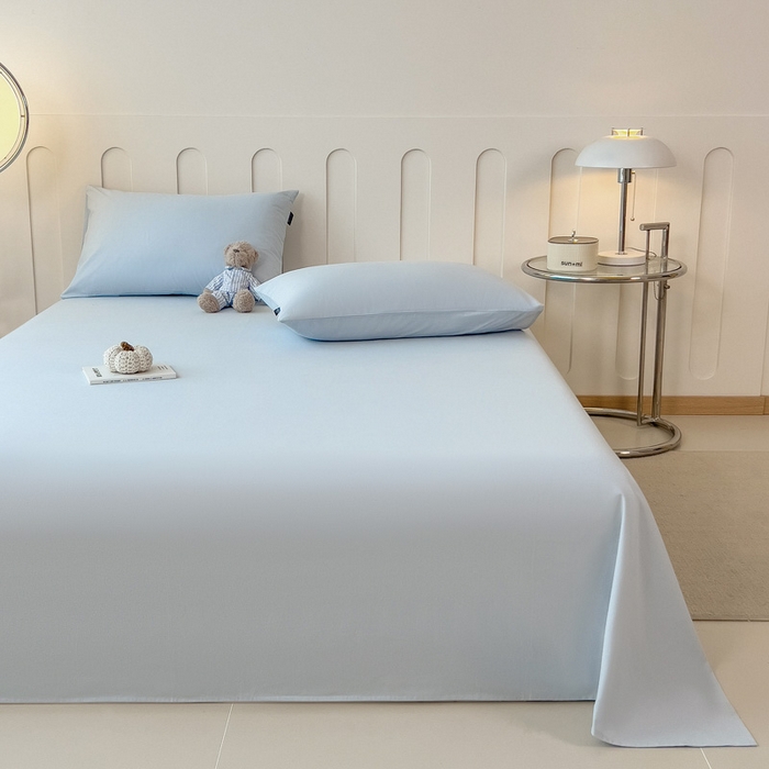 91家纺网 家纺一手货源 找家纺 席世家 2025新款全棉纯棉磨毛单品床笠单件床笠单品床单单件床单 海盐蓝