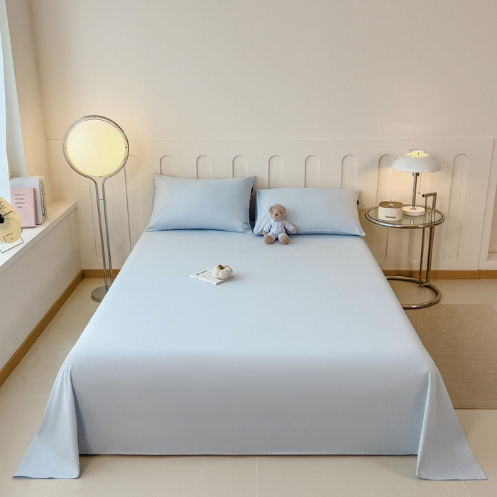 91家纺网 家纺一手货源 找家纺 席世家 2025新款全棉纯棉磨毛单品床笠单件床笠单品床单单件床单 海盐蓝