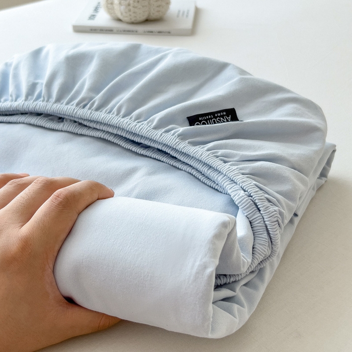 91家纺网 家纺一手货源 找家纺 席世家 2025新款全棉纯棉磨毛单品床笠单件床笠单品床单单件床单 海盐蓝