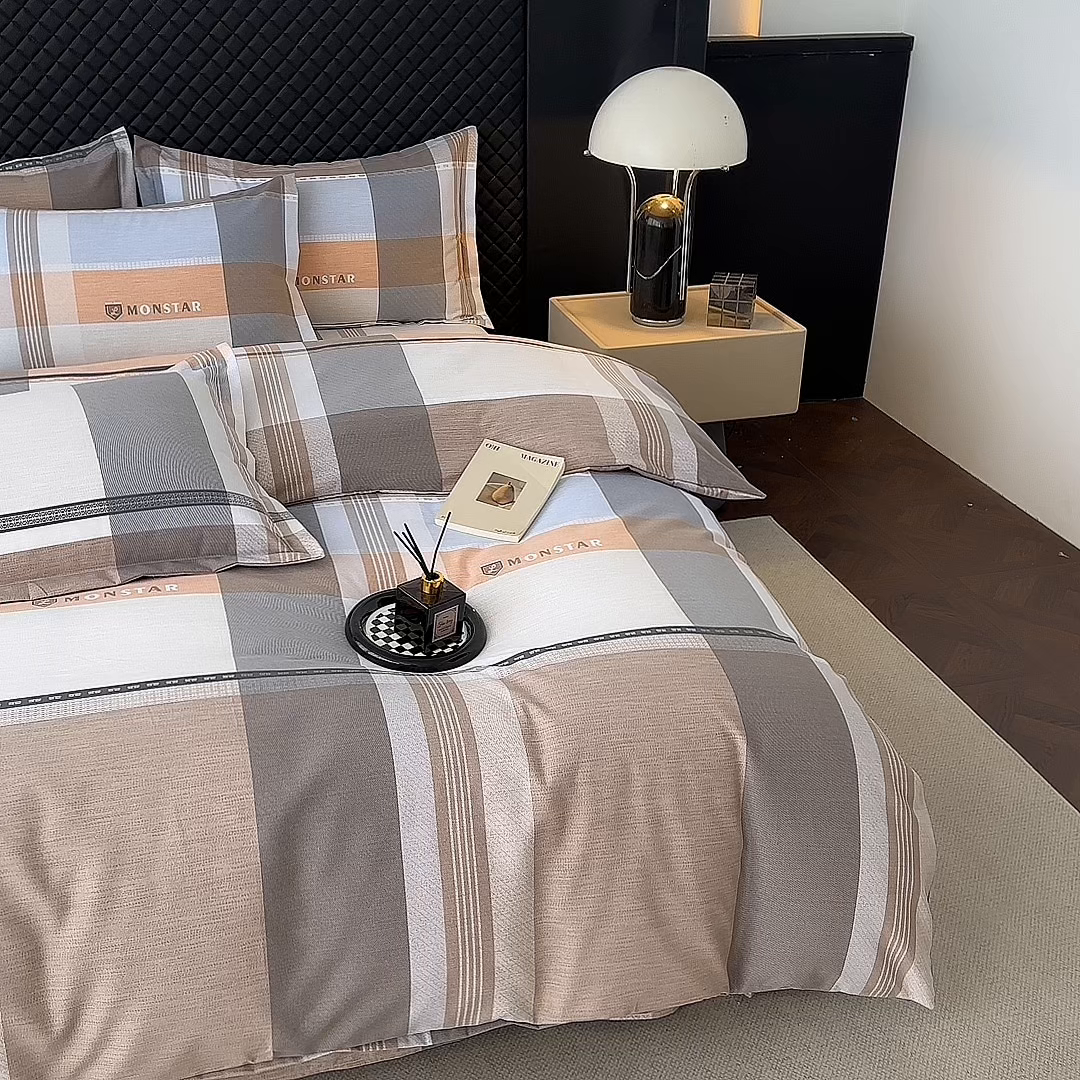 91家纺网 家纺一手货源 找家纺 棉生活家纺 2025新款铂金全棉纯棉磨毛四件套 流年印象