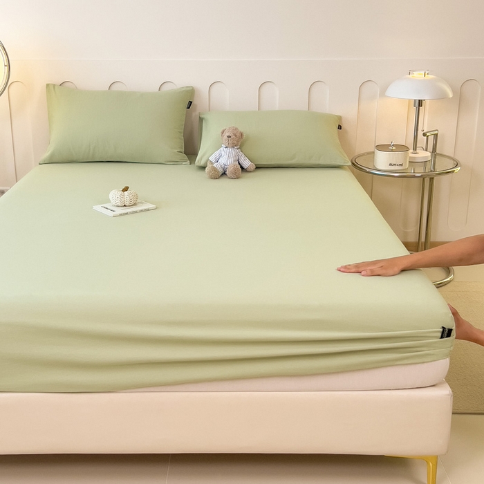 91家纺网 家纺一手货源 找家纺 席世家 2025新款全棉纯棉磨毛单品床笠单件床笠单品床单单件床单 茉香绿