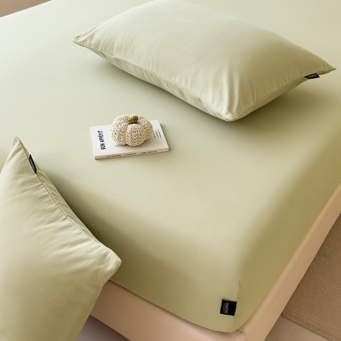 91家纺网 家纺一手货源 找家纺 席世家 2025新款全棉纯棉磨毛单品床笠单件床笠单品床单单件床单 茉香绿