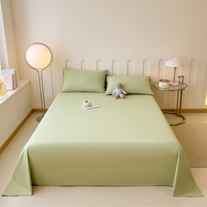 91家纺网 家纺一手货源 找家纺 席世家 2025新款全棉纯棉磨毛单品床笠单件床笠单品床单单件床单 茉香绿