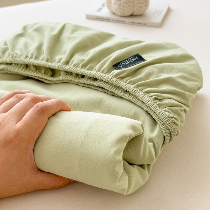 91家纺网 家纺一手货源 找家纺 席世家 2025新款全棉纯棉磨毛单品床笠单件床笠单品床单单件床单 茉香绿