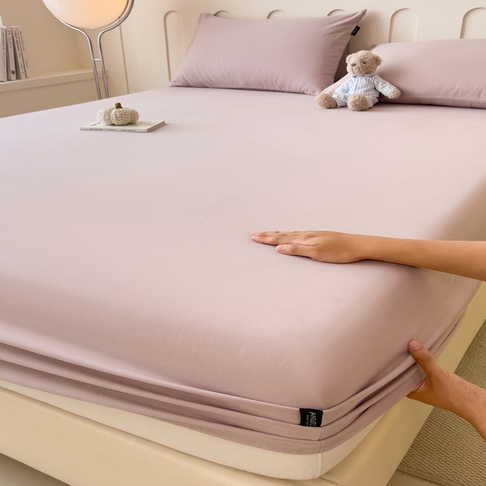 91家纺网 家纺一手货源 找家纺 席世家 2025新款全棉纯棉磨毛单品床笠单件床笠单品床单单件床单 莫奈紫