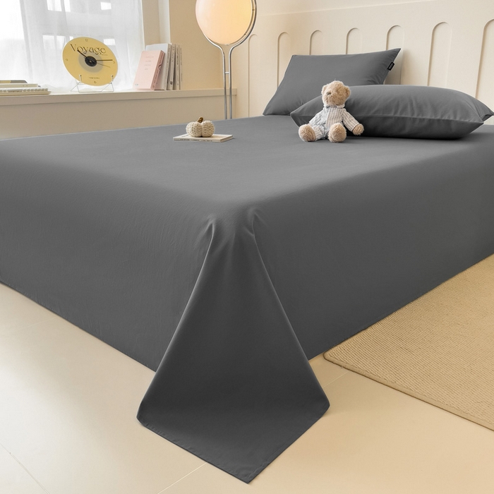 91家纺网 家纺一手货源 找家纺 席世家 2025新款全棉纯棉磨毛单品床笠单件床笠单品床单单件床单 深灰