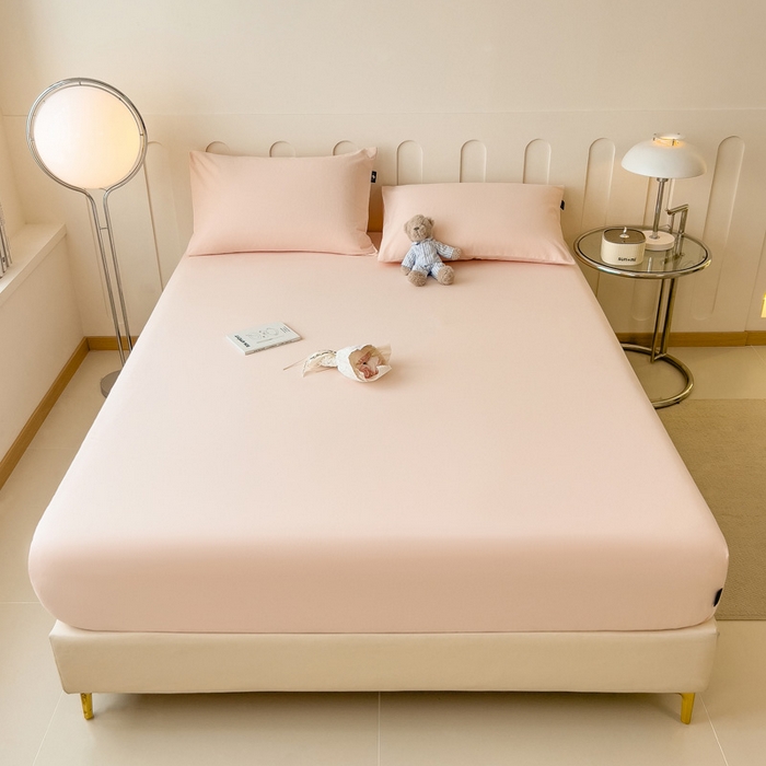 91家纺网 家纺一手货源 找家纺 席世家 2025新款全棉纯棉磨毛单品床笠单件床笠单品床单单件床单 西柚粉