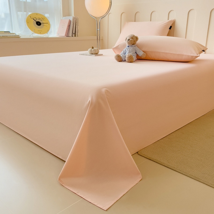 91家纺网 家纺一手货源 找家纺 席世家 2025新款全棉纯棉磨毛单品床笠单件床笠单品床单单件床单 西柚粉