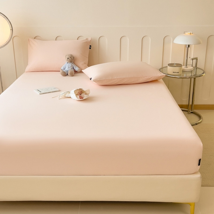 91家纺网 家纺一手货源 找家纺 席世家 2025新款全棉纯棉磨毛单品床笠单件床笠单品床单单件床单 西柚粉