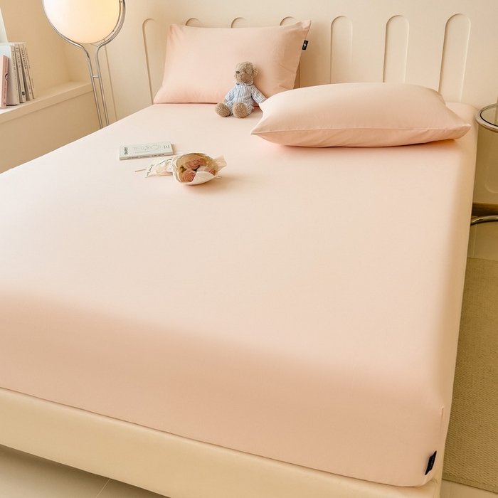 91家纺网 家纺一手货源 找家纺 席世家 2025新款全棉纯棉磨毛单品床笠单件床笠单品床单单件床单 西柚粉