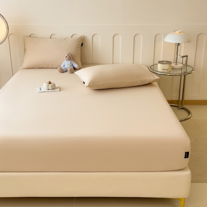 91家纺网 家纺一手货源 找家纺 席世家 2025新款全棉纯棉磨毛单品床笠单件床笠单品床单单件床单 燕麦色