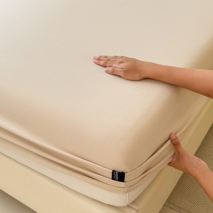 91家纺网 家纺一手货源 找家纺 席世家 2025新款全棉纯棉磨毛单品床笠单件床笠单品床单单件床单 燕麦色