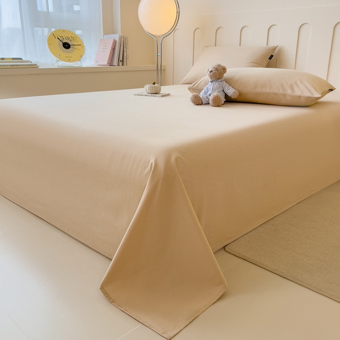 91家纺网 家纺一手货源 找家纺 席世家 2025新款全棉纯棉磨毛单品床笠单件床笠单品床单单件床单 燕麦色