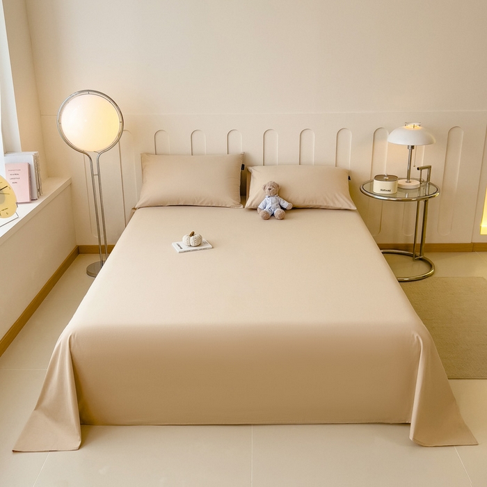 91家纺网 家纺一手货源 找家纺 席世家 2025新款全棉纯棉磨毛单品床笠单件床笠单品床单单件床单 燕麦色