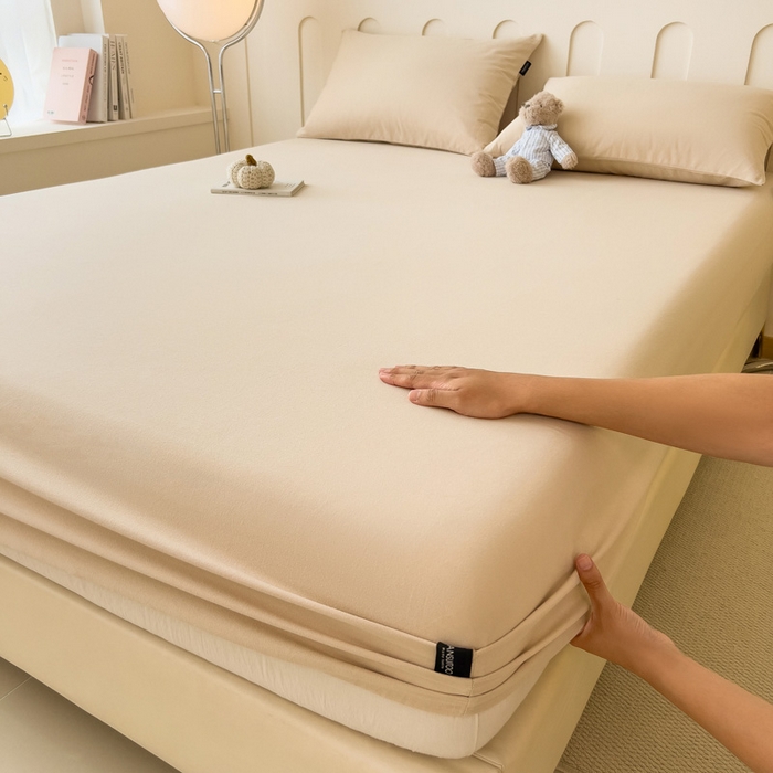 91家纺网 家纺一手货源 找家纺 席世家 2025新款全棉纯棉磨毛单品床笠单件床笠单品床单单件床单 燕麦色