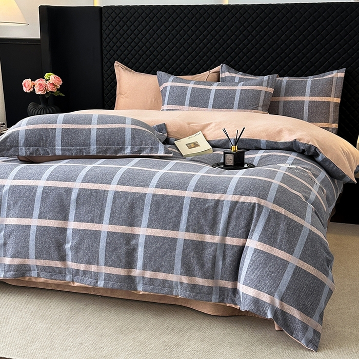 91家纺网 家纺一手货源 找家纺 棉生活家纺 2025新款铂金全棉纯棉磨毛四件套 米罗