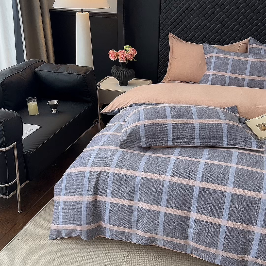 91家纺网 家纺一手货源 找家纺 棉生活家纺 2025新款铂金全棉纯棉磨毛四件套 米罗