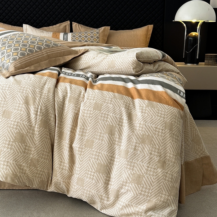 91家纺网 家纺一手货源 找家纺 棉生活家纺 2025新款铂金全棉纯棉磨毛四件套 摩登气息