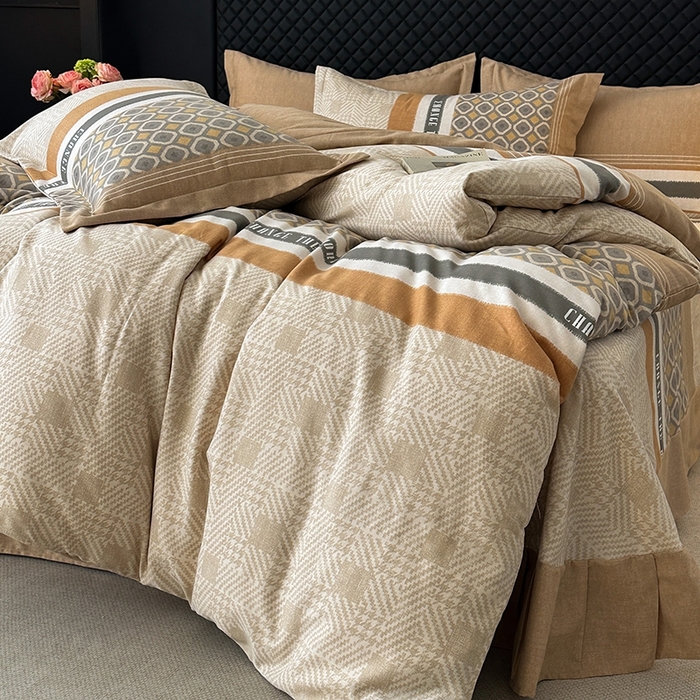 91家纺网 家纺一手货源 找家纺 棉生活家纺 2025新款铂金全棉纯棉磨毛四件套 摩登气息