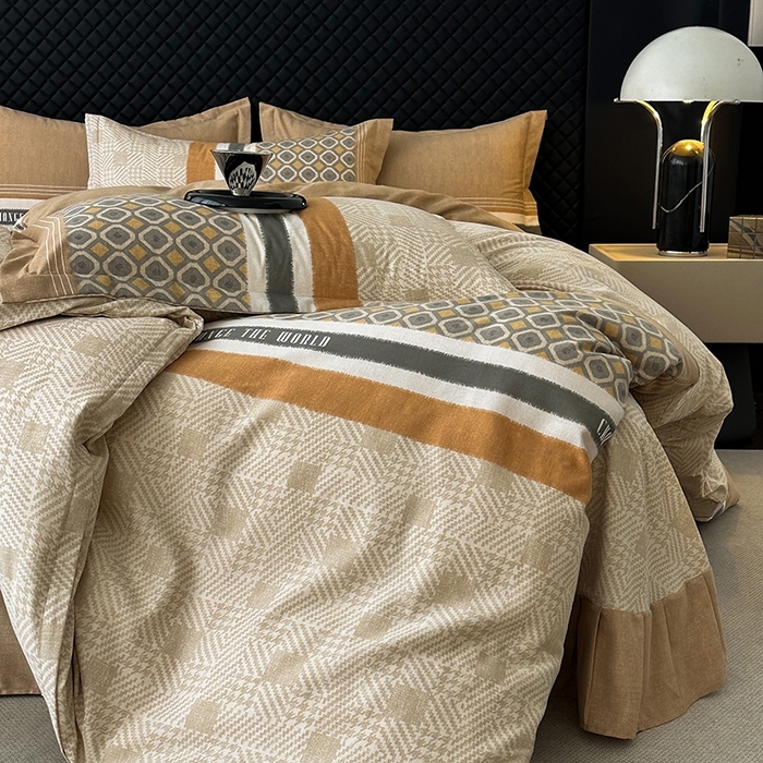 91家纺网 家纺一手货源 找家纺 棉生活家纺 2025新款铂金全棉纯棉磨毛四件套 摩登气息