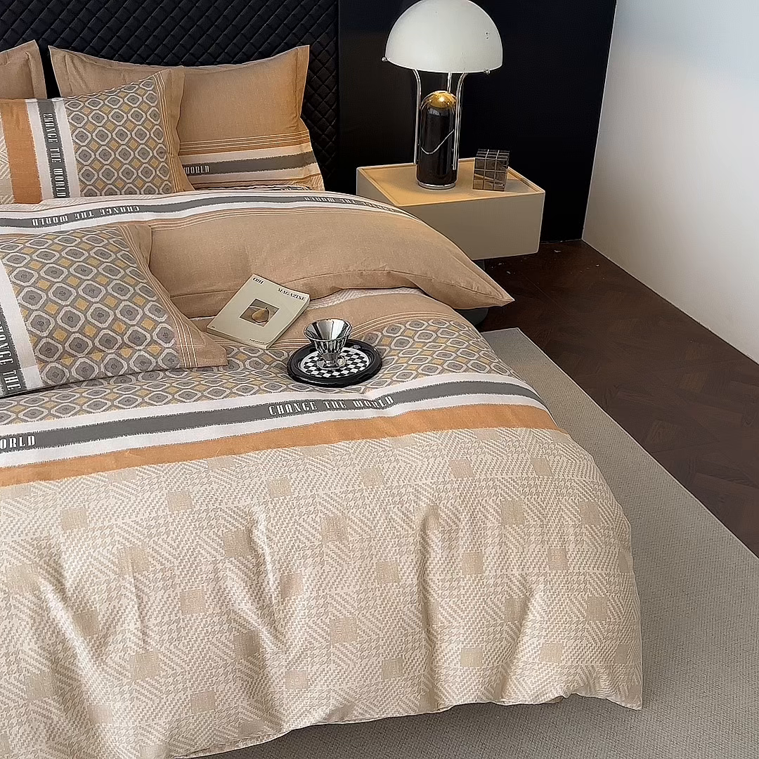 91家纺网 家纺一手货源 找家纺 棉生活家纺 2025新款铂金全棉纯棉磨毛四件套 摩登气息