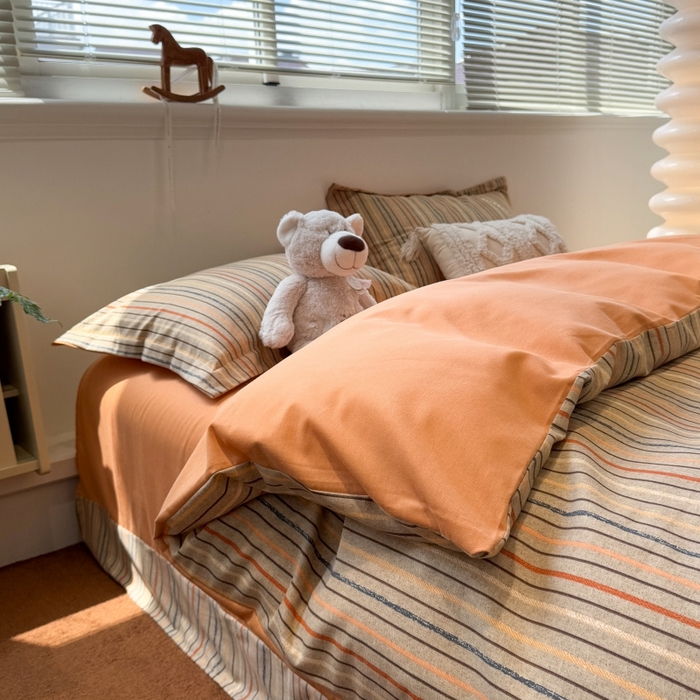 91家纺网 家纺一手货源 找家纺 棉生活家纺 2025新款铂金全棉纯棉磨毛四件套 莫卡迪-桔