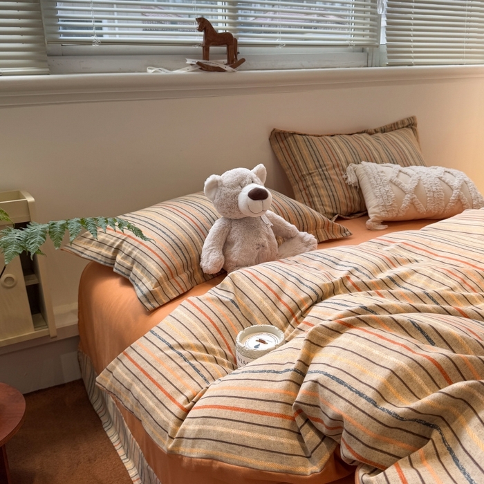 91家纺网 家纺一手货源 找家纺 棉生活家纺 2025新款铂金全棉纯棉磨毛四件套 莫卡迪-桔