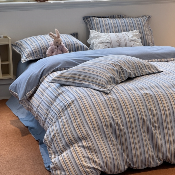 91家纺网 家纺一手货源 找家纺 棉生活家纺 2025新款铂金全棉纯棉磨毛四件套 莫卡迪-兰