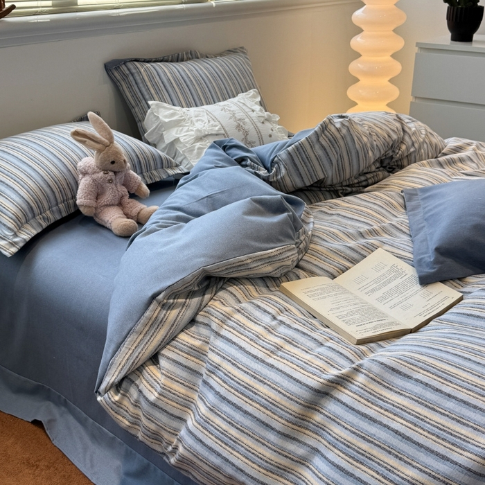 91家纺网 家纺一手货源 找家纺 棉生活家纺 2025新款铂金全棉纯棉磨毛四件套 莫卡迪-兰