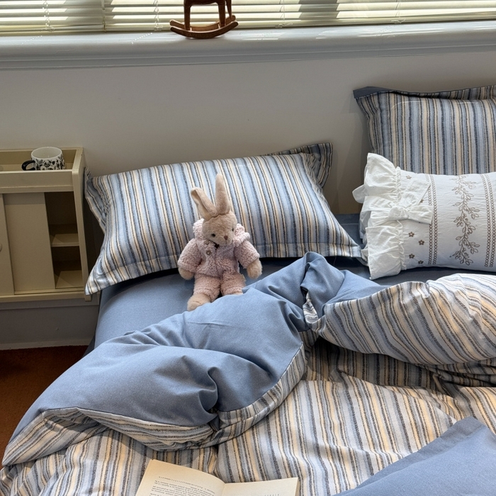 91家纺网 家纺一手货源 找家纺 棉生活家纺 2025新款铂金全棉纯棉磨毛四件套 莫卡迪-兰