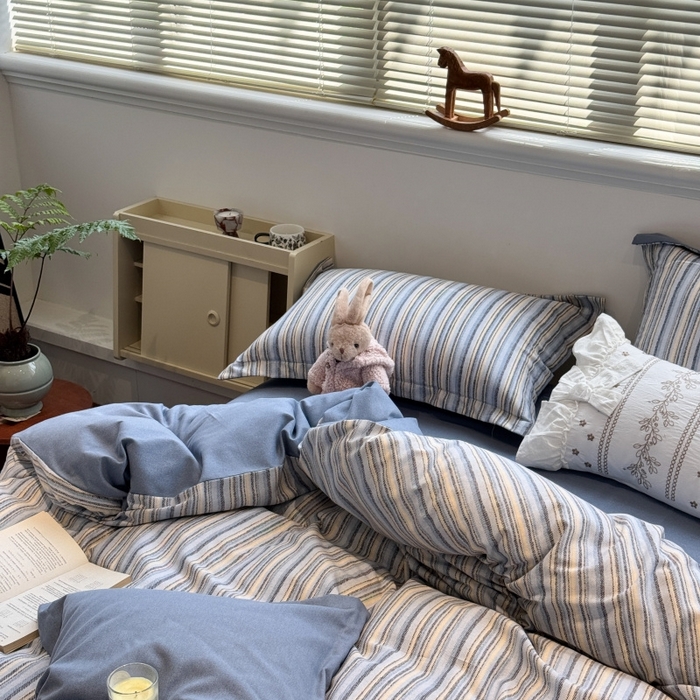 91家纺网 家纺一手货源 找家纺 棉生活家纺 2025新款铂金全棉纯棉磨毛四件套 莫卡迪-兰