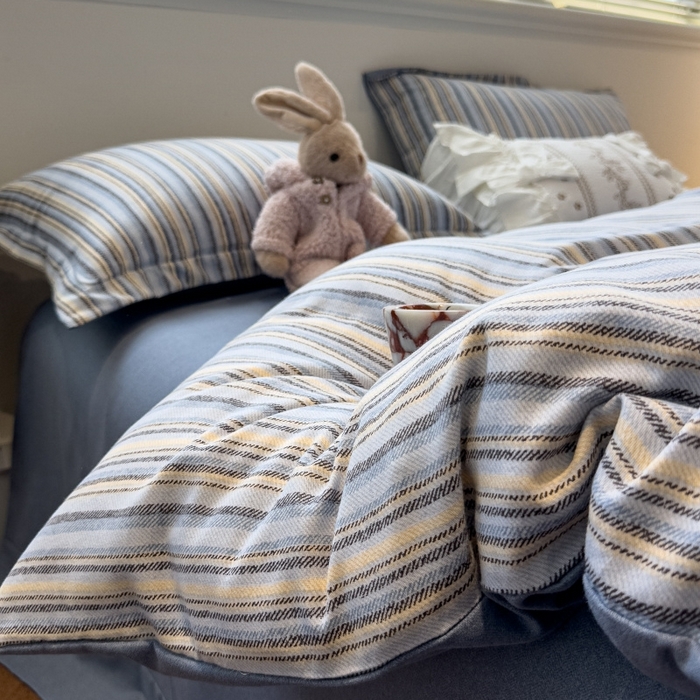 91家纺网 家纺一手货源 找家纺 棉生活家纺 2025新款铂金全棉纯棉磨毛四件套 莫卡迪-兰