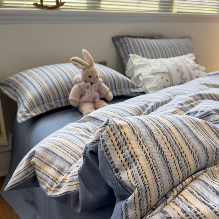 91家纺网 家纺一手货源 找家纺 棉生活家纺 2025新款铂金全棉纯棉磨毛四件套 莫卡迪-兰