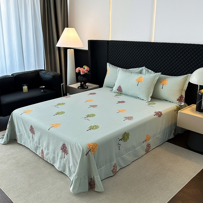 91家纺网 家纺一手货源 找家纺 棉生活家纺 2025新款铂金全棉纯棉磨毛四件套 七彩树