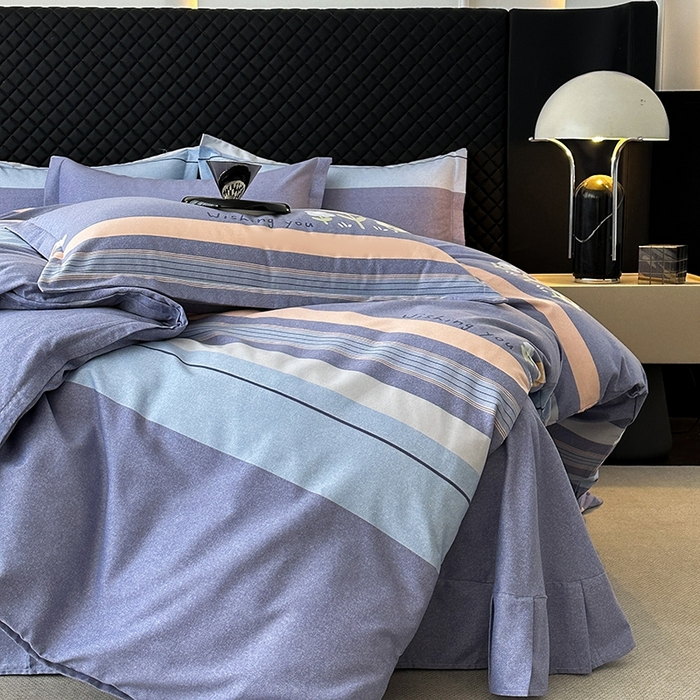 91家纺网 家纺一手货源 找家纺 棉生活家纺 2025新款铂金全棉纯棉磨毛四件套 浅艺雏菊