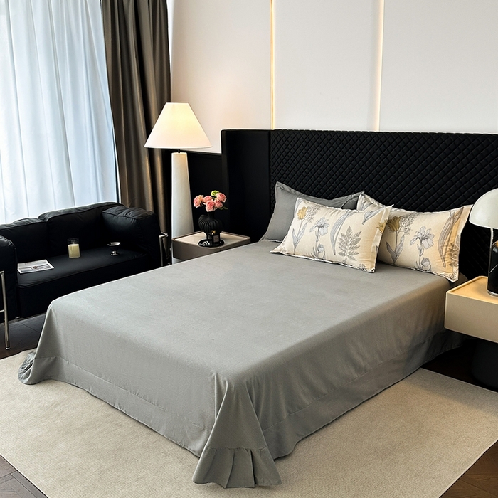 91家纺网 家纺一手货源 找家纺 棉生活家纺 2025新款铂金全棉纯棉磨毛四件套 且听风铃