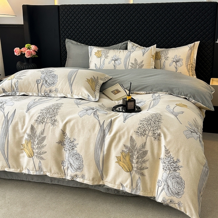 91家纺网 家纺一手货源 找家纺 棉生活家纺 2025新款铂金全棉纯棉磨毛四件套 且听风铃