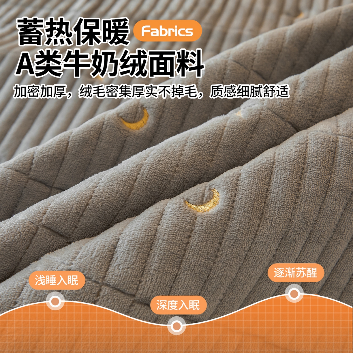 91家纺网 家纺一手货源 找家纺 雯豆家纺 2025秋冬新款刺绣款夹棉床褥床垫床护垫绣花纯色垫子 繁星-深空灰