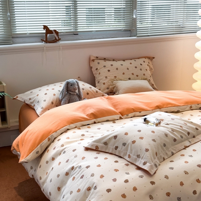 91家纺网 家纺一手货源 找家纺 棉生活家纺 2025新款铂金全棉纯棉磨毛四件套 小南瓜