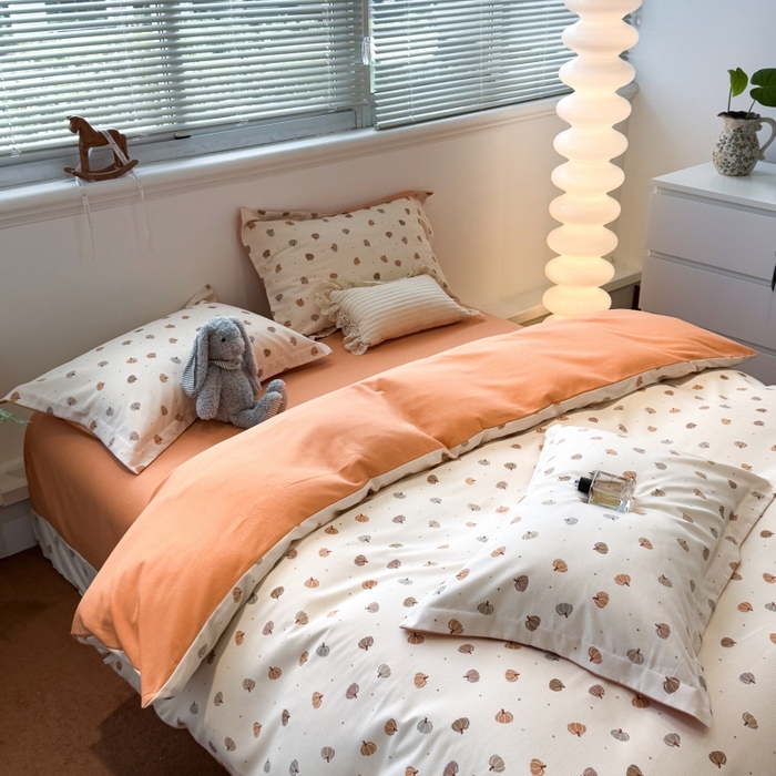 91家纺网 家纺一手货源 找家纺 棉生活家纺 2025新款铂金全棉纯棉磨毛四件套 小南瓜