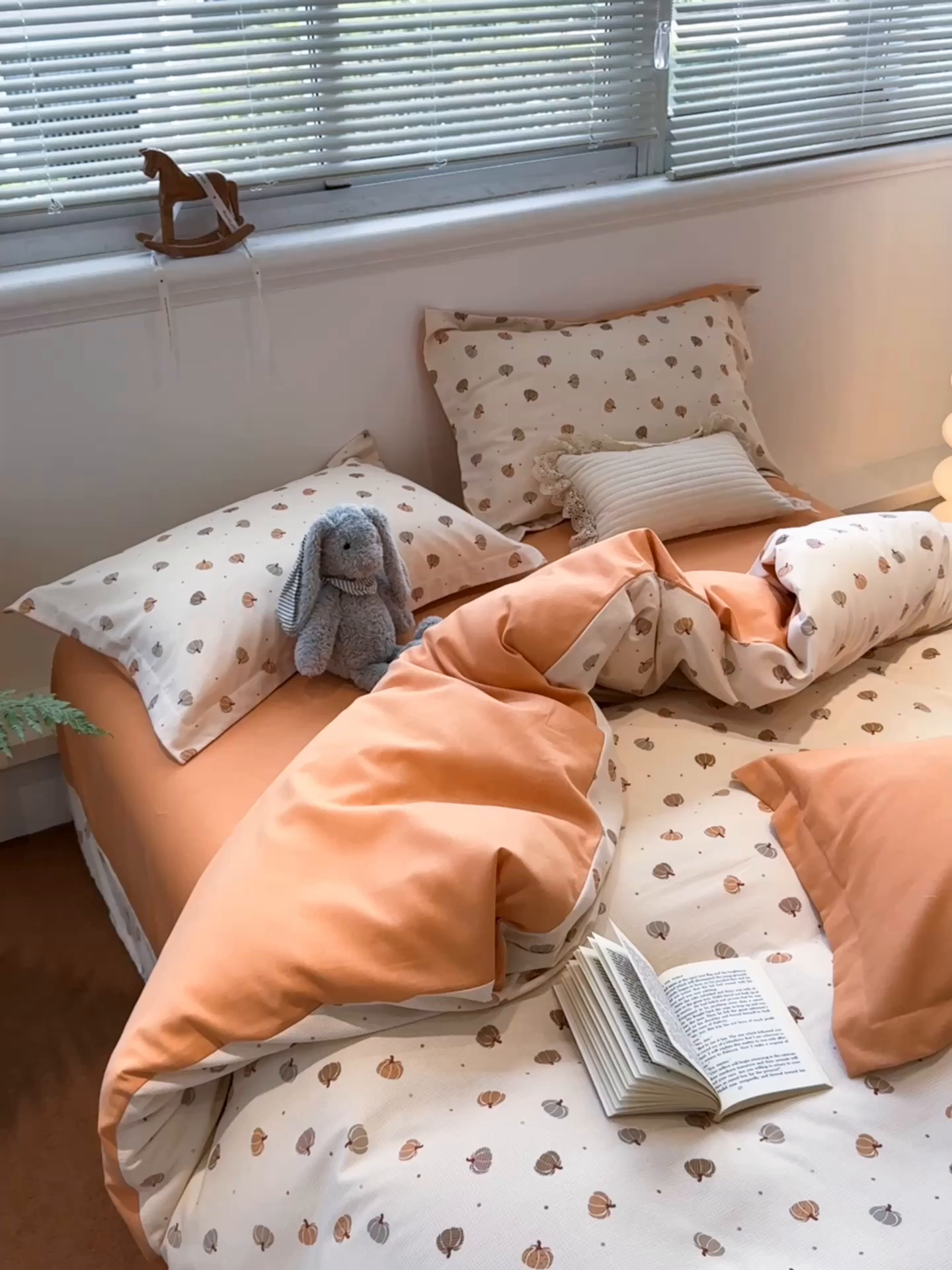 91家纺网 家纺一手货源 找家纺 棉生活家纺 2025新款铂金全棉纯棉磨毛四件套 小南瓜