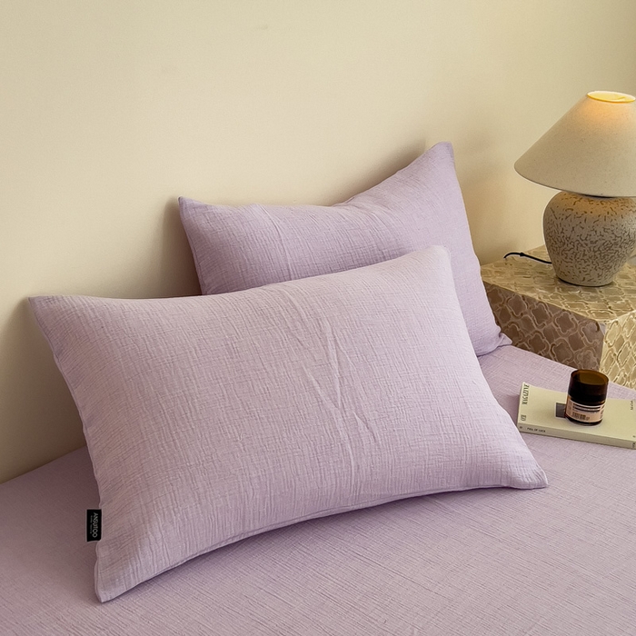 91家纺网 家纺一手货源 找家纺 席世家 2025新款皱皱纱单品床单单件床单 梦幻紫