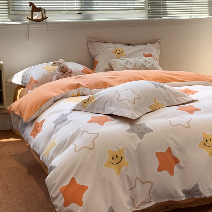 91家纺网 家纺一手货源 找家纺 棉生活家纺 2025新款铂金全棉纯棉磨毛四件套 星空之恋