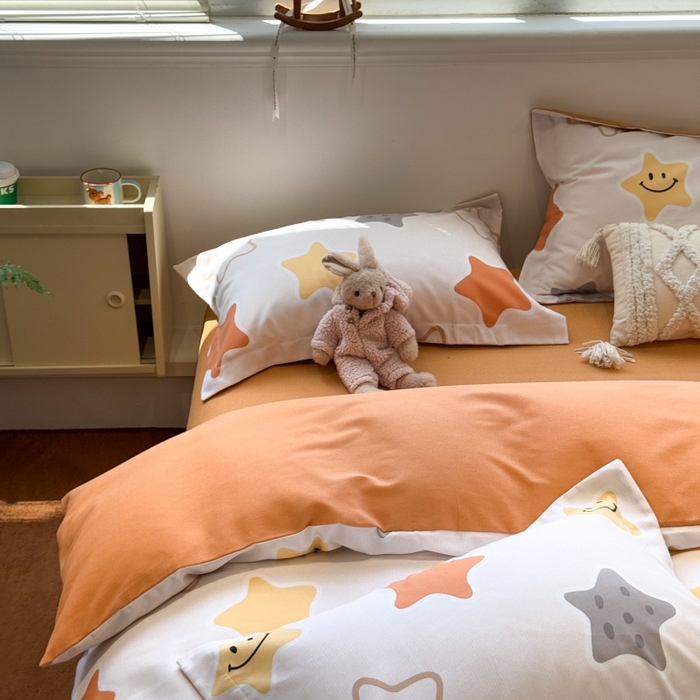 91家纺网 家纺一手货源 找家纺 棉生活家纺 2025新款铂金全棉纯棉磨毛四件套 星空之恋