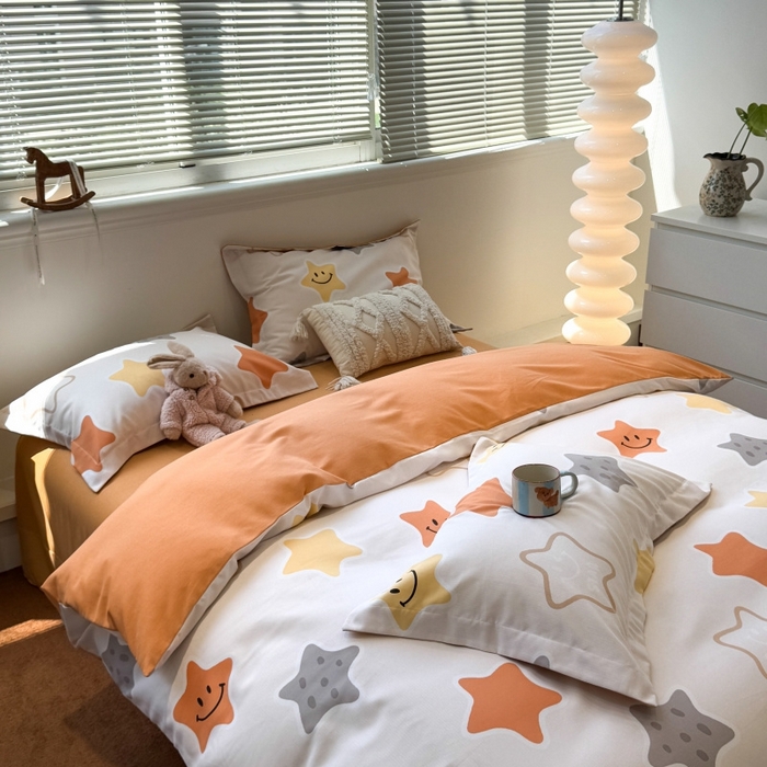 91家纺网 家纺一手货源 找家纺 棉生活家纺 2025新款铂金全棉纯棉磨毛四件套 星空之恋