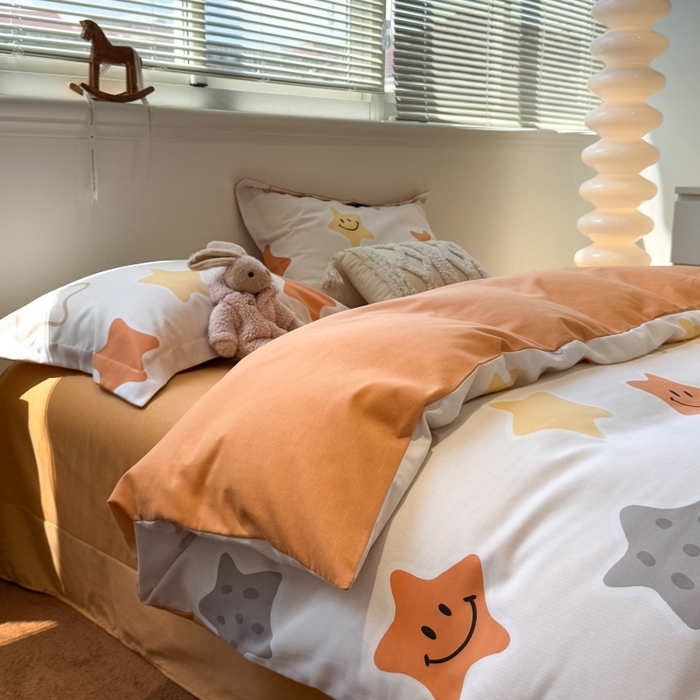 91家纺网 家纺一手货源 找家纺 棉生活家纺 2025新款铂金全棉纯棉磨毛四件套 星空之恋