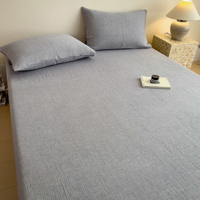 91家纺网 家纺一手货源 找家纺 席世家 2025新款皱皱纱单品床单单件床单 泡沫灰