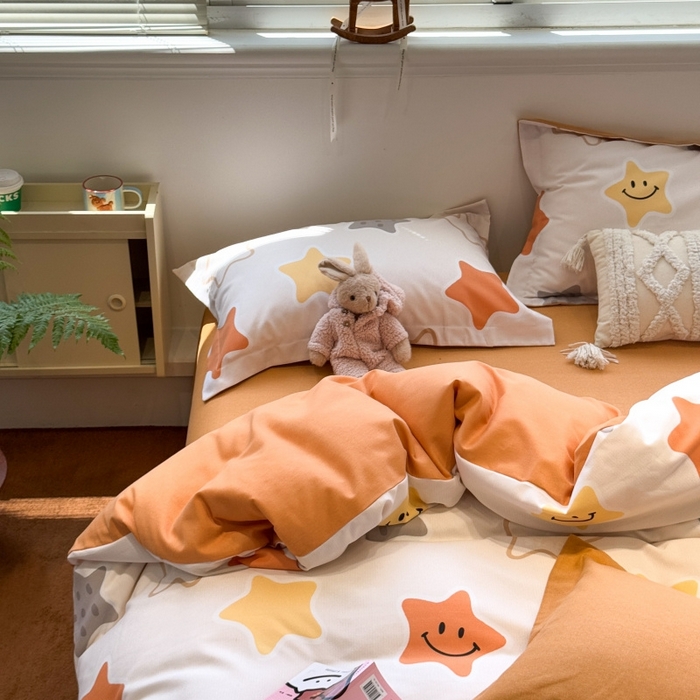 91家纺网 家纺一手货源 找家纺 棉生活家纺 2025新款铂金全棉纯棉磨毛四件套 星空之恋