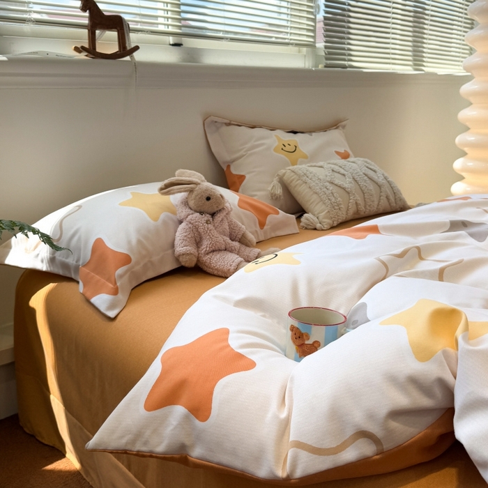 91家纺网 家纺一手货源 找家纺 棉生活家纺 2025新款铂金全棉纯棉磨毛四件套 星空之恋